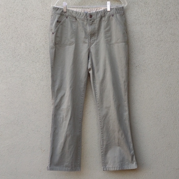 Old Navy Pants - Old Navy Olive Straight Leg Mid-rise Pants 12
